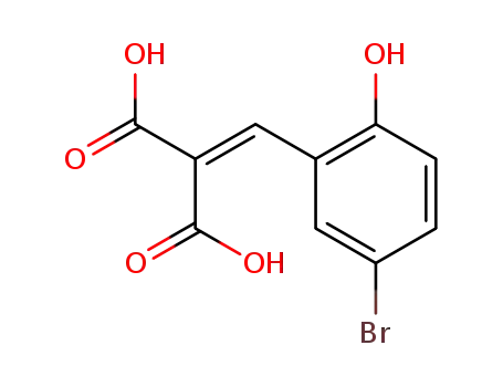 Molecular Structure of 854847-10-2 ((5-bromo-2-hydroxy-benzylidene)-malonic acid)
