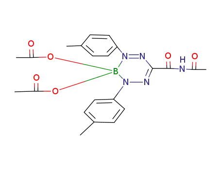 6-(acetylaminocarbonyl)-3,3-diacetoxy-2,4-di(4-tolyl)-1,2,4,5-tetrazaborine