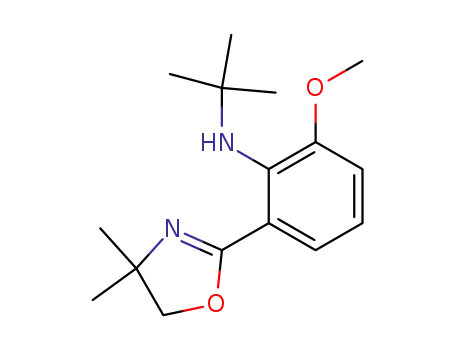 Molecular Structure of 63478-17-1 (Benzenamine,
2-(4,5-dihydro-4,4-dimethyl-2-oxazolyl)-N-(1,1-dimethylethyl)-6-methoxy
-)