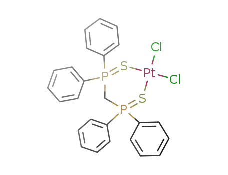 {PtCl<sub>2</sub>(CH<sub>2</sub>(P(S)Ph<sub>2</sub>)2-S,S)}