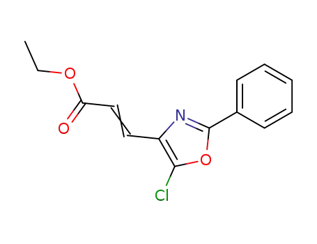 Molecular Structure of 54644-08-5 (3-(5-chloro-2-phenyl-oxazol-4-yl)-acrylic acid ethyl ester)