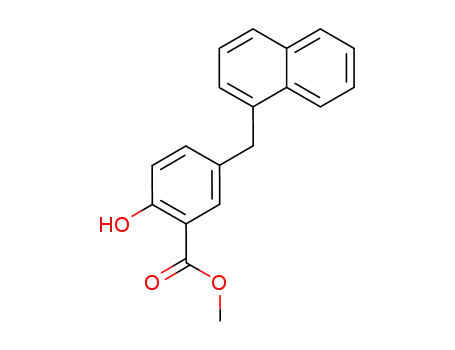 Molecular Structure of 62315-01-9 (Benzoic acid, 2-hydroxy-5-(1-naphthalenylmethyl)-, methyl ester)