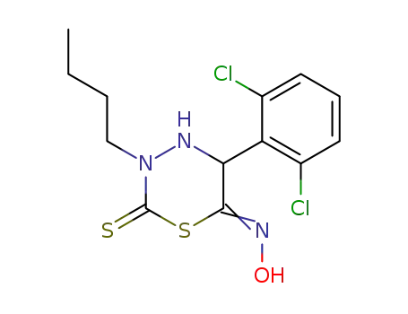 3-butyl-5-(2,6-dichloro-phenyl)-2-thioxo-[1,3,4]thiadiazinan-6-one oxime