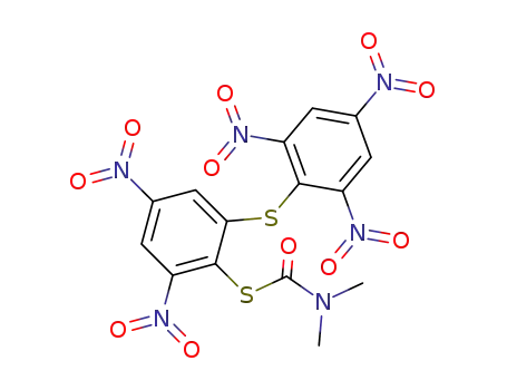 Molecular Structure of 68152-00-1 (Dimethyl-thiocarbamic acid S-[2,4-dinitro-6-(2,4,6-trinitro-phenylsulfanyl)-phenyl] ester)