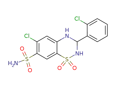6-chloro-3-(2-chloro-phenyl)-1,1-dioxo-1,2,3,4-tetrahydro-1λ<sup>6</sup>-benzo[1,2,4]thiadiazine-7-sulfonic acid amide