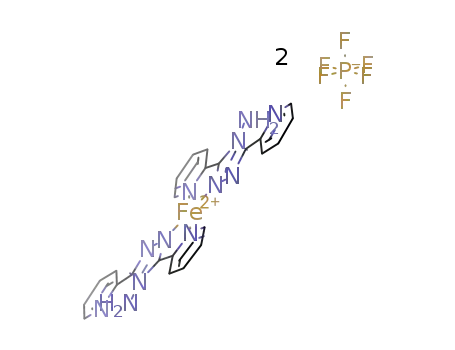 Fe{(C<sub>5</sub>NH<sub>4</sub>)2C<sub>2</sub>N<sub>3</sub>NH<sub>2</sub>}2<sup>(2+)</sup>*2PF<sub>6</sub><sup>(1-)</sup>=Fe{(C<sub>5</sub>NH<sub>4</sub>)2C<sub>2</sub>N<sub>3</sub>NH<sub>2</sub>}2(PF<sub>6</sub>)2