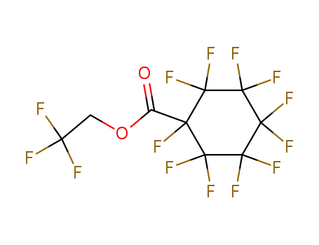 Molecular Structure of 58816-78-7 (1,2,2,3,3,4,4,5,5,6,6-Undecafluoro-cyclohexanecarboxylic acid 2,2,2-trifluoro-ethyl ester)