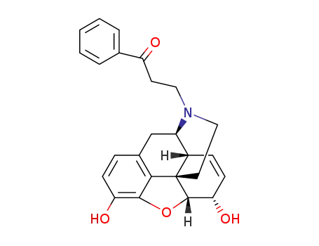 Molecular Structure of 124383-42-2 (3-(4,5α-epoxy-3,6α-dihydroxy-morphin-7-en-17-yl)-1-phenyl-propan-1-one)