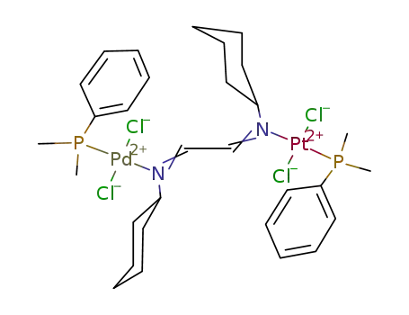 [((CH<sub>3</sub>)2(C<sub>6</sub>H<sub>5</sub>)P)Cl<sub>2</sub>Pd((C<sub>6</sub>H<sub>11</sub>)NCHCHN(C<sub>6</sub>H<sub>11</sub>))PtCl<sub>2</sub>(P(C<sub>6</sub>H<sub>5</sub>)(CH<sub>3</sub>)2)]