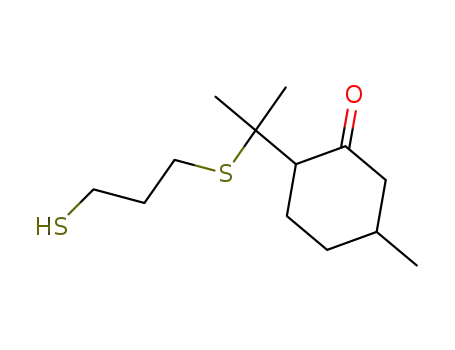Cyclohexanone, 2-[1-[(3-mercaptopropyl)thio]-1-methylethyl]-5-methyl-,
trans-