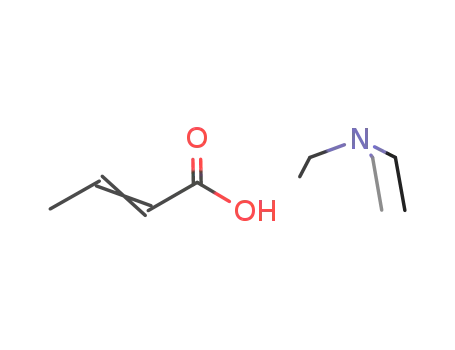 {NH(C<sub>2</sub>H<sub>5</sub>)3}<sup>(1+)</sup>*{(CH<sub>3</sub>)CHCHCO<sub>2</sub>}<sup>(1-)</sup>={NH(C<sub>2</sub>H<sub>5</sub>)3}{(CH<sub>3</sub>)CHCHCO<sub>2</sub>}