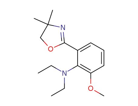 Molecular Structure of 63478-15-9 (Benzenamine,
2-(4,5-dihydro-4,4-dimethyl-2-oxazolyl)-N,N-diethyl-6-methoxy-)