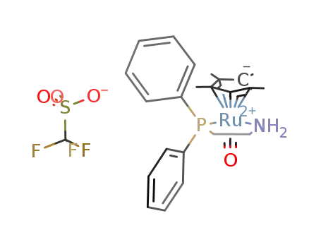 ((C<sub>5</sub>(CH<sub>3</sub>)5)Ru(CO)((C<sub>6</sub>H<sub>5</sub>)2PCH<sub>2</sub>CH<sub>2</sub>NH<sub>2</sub>))<sup>(1+)</sup>*CF<sub>3</sub>SO<sub>3</sub><sup>(1-)</sup>=((C<sub>5</sub>(CH<sub>3</sub>)5)Ru(CO)((C<sub>6</sub>H<sub>5</sub>)2PCH<sub>2</sub>CH<sub>2</sub>NH<sub>2</sub>))(CF<sub>3</sub>SO<sub>3</sub>)