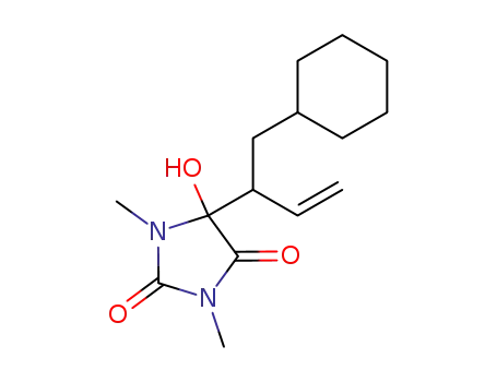 N,N'-dimethyl-5-hydroxy-5-(2-cyclohexyl-1-vinylethyl)hydantoin
