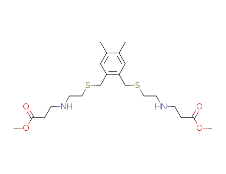 1,2-bis<2-<(2-carbomethoxyethyl)amino>ethylthiomethyl>-4,5-dimethylbenzene