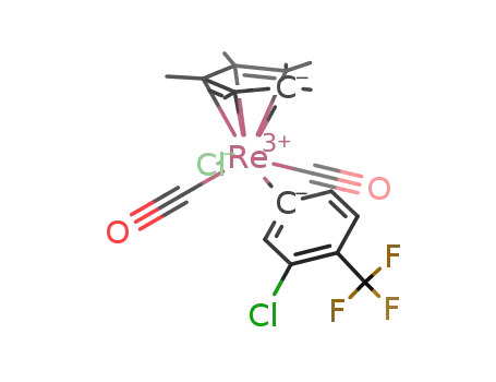 Molecular Structure of 847019-92-5 (trans-[(η5-C5Me5)Re(CO)2(C6H3ClCF3)Cl)