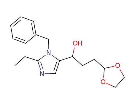 1-(3-benzyl-2-ethyl-3<i>H</i>-imidazol-4-yl)-3-[1,3]dioxolan-2-yl-propan-1-ol