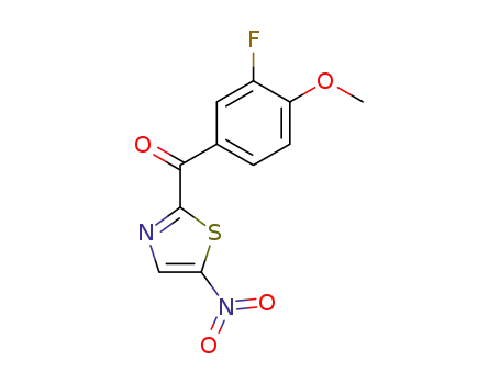 Molecular Structure of 50689-95-7 ((3-fluoro-4-methoxy-phenyl)-(5-nitro-thiazol-2-yl)-methanone)