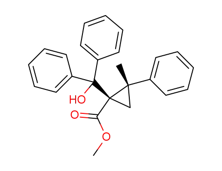 Molecular Structure of 114326-42-0 (Cyclopropanecarboxylic acid,
1-(hydroxydiphenylmethyl)-2-methyl-2-phenyl-, methyl ester, cis-)