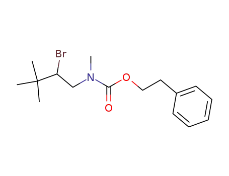 Molecular Structure of 106693-16-7 (Carbamic acid, (2-bromo-3,3-dimethylbutyl)methyl-, 2-phenylethyl ester)