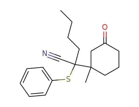 2-(1-Methyl-3-oxo-cyclohexyl)-2-phenylsulfanyl-hexanenitrile