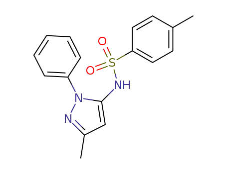 Molecular Structure of 5715-66-2 (Benzenesulfonamide, 4-methyl-N-(3-methyl-1-phenyl-1H-pyrazol-5-yl)-)
