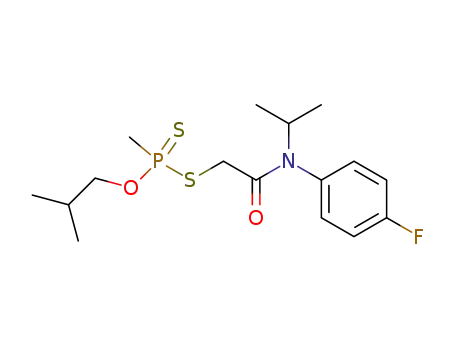 Molecular Structure of 64213-57-6 (Phosphonodithioic acid, methyl-,
S-[2-[(4-fluorophenyl)(1-methylethyl)amino]-2-oxoethyl]
O-(2-methylpropyl) ester)