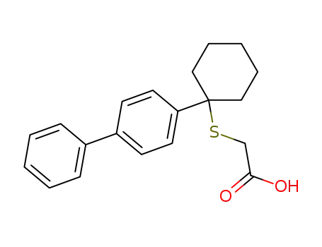Molecular Structure of 141622-69-7 (<<1-(biphenyl)cyclohexyl>thio>acetic acid)
