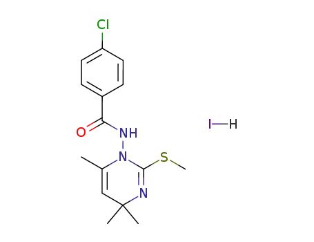 4-Chloro-N-(4,4,6-trimethyl-2-methylsulfanyl-4H-pyrimidin-1-yl)-benzamide; hydriodide