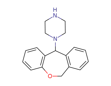 Molecular Structure of 129717-22-2 (1-(6,11-Dihydrodibenz<b,e>oxepin-11-yl)piperazine)