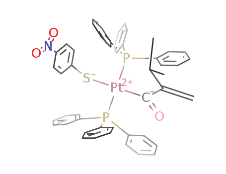 trans-[Pt(SC<sub>6</sub>H<sub>4</sub>NO<sub>2</sub>-p)(PPh<sub>3</sub>)2(C(O)C(i-Pr)=CH<sub>2</sub>)]