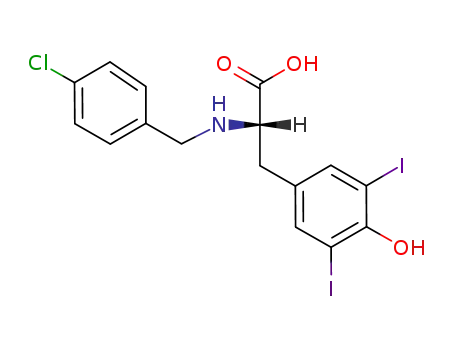 Molecular Structure of 123760-69-0 ((S)-2-(4-Chloro-benzylamino)-3-(4-hydroxy-3,5-diiodo-phenyl)-propionic acid)