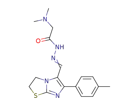 Molecular Structure of 102410-39-9 (Glycine, N,N-dimethyl-,[[2,3-dihydro-6-(4-methylphenyl)imidazo[2,1-b]thiazol-5-yl]methylene]hydrazide(9CI))