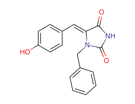 Molecular Structure of 1187307-80-7 ((Z)-5-(4-hydroxybenzylidene)-1-benzylhydantoin)