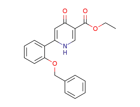 Molecular Structure of 134653-79-5 (3-Pyridinecarboxylic acid,
1,4-dihydro-4-oxo-6-[2-(phenylmethoxy)phenyl]-, ethyl ester)