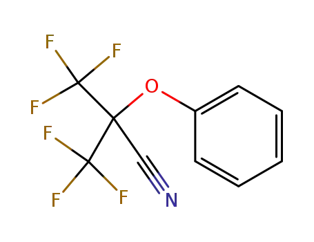 Molecular Structure of 93496-88-9 (Propanenitrile, 3,3,3-trifluoro-2-phenoxy-2-(trifluoromethyl)-)