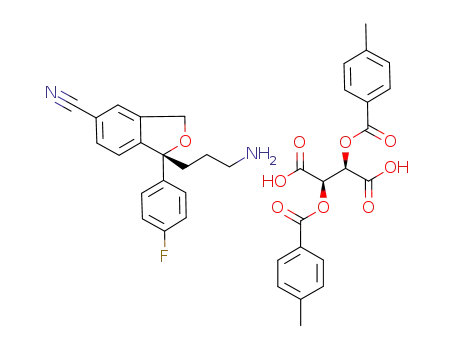Butanedioic acid, 2,3-bis[(4-methylbenzoyl)oxy]-, (2R,3R)-, compd. with
(1R)-1-(3-aminopropyl)-1-(4-fluorophenyl)-1,3-dihydro-5-isobenzofuran
carbonitrile (1:1)