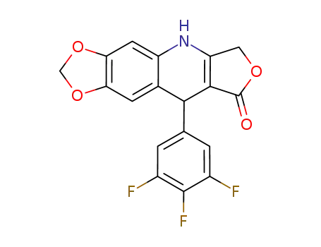 Molecular Structure of 867070-38-0 (9-(3,4,5-trifluorophenyl)-6,9-dihydro[1,3]dioxolo[4,5-g]furo[3,4-b]quinolin-8(5H)-one)