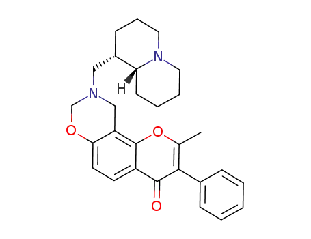 Molecular Structure of 1379467-41-0 (2-methyl-9-[(1S,9aR)-octahydro-2H-quinolizin-1-ylmethyl]-9,10-dihydro-4H,8H-chromeno[8,7-e][1,3]oxazin-4-one)