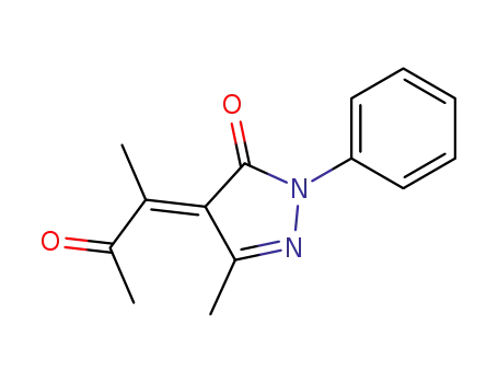 Molecular Structure of 69547-92-8 (3H-Pyrazol-3-one,
2,4-dihydro-5-methyl-4-(1-methyl-2-oxopropylidene)-2-phenyl-)