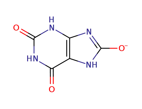 Molecular Structure of 3106-08-9 (1H-Purine-2,6,8(3H)-trione, 7,9-dihydro-, ion(1-))