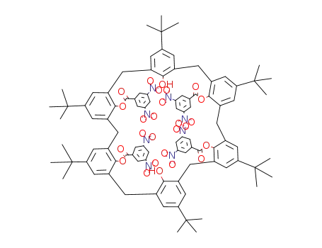 Molecular Structure of 140175-13-9 (5,11,17,23,29,35-Hexa-tert-butyl-39,42-dihydroxy-37,38,40,41-tetrakis<(3,5-dinitrobenzoyl)oxy>calix<6>arene)