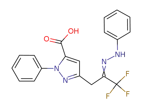 3-[3,3,3-trifluoro-2-(phenylhydrazono)propyl]-1-phenyl-1H-pyrazole-5-carboxylic acid