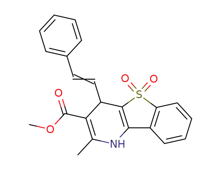 2-Methyl-5,5-dioxo-4-((E)-styryl)-4,5-dihydro-1H-5λ<sup>6</sup>-benzo[4,5]thieno[3,2-b]pyridine-3-carboxylic acid methyl ester