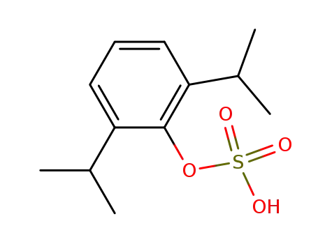 Molecular Structure of 92545-09-0 (Phenol, 2,6-bis(1-methylethyl)-, hydrogen sulfate)