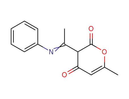 Molecular Structure of 33757-19-6 (1-(phenylanil)-2-methyl-2-(2',4'-dione, 6'-methyl-3-pyran)imine)
