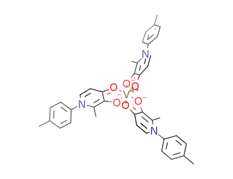 Molecular Structure of 917890-02-9 (tris(1-(p-tolyl)-2-methyl-3-hydroxy-4-pyridinonato)vanadium(IV)<sup>(1+)</sup>)