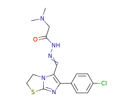 Molecular Structure of 102410-38-8 (Glycine, N,N-dimethyl-,[[6-(4-chlorophenyl)-2,3-dihydroimidazo[2,1-b]thiazol-5-yl]methylene]hydrazide(9CI))