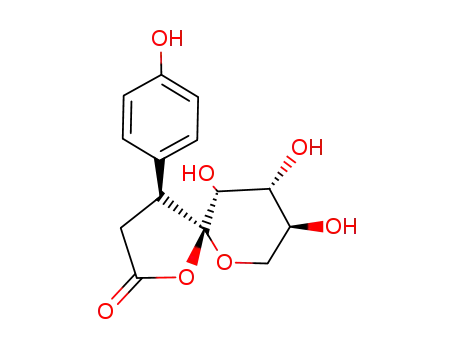 Molecular Structure of 128508-29-2 (a-L-galacto-4-Octulopyranosonicacid, 2,3-dideoxy-3-(4-hydroxyphenyl)-, g-lactone (9CI))