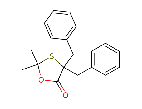 Molecular Structure of 88802-43-1 (1,3-Oxathiolan-5-one, 2,2-dimethyl-4,4-bis(phenylmethyl)-)